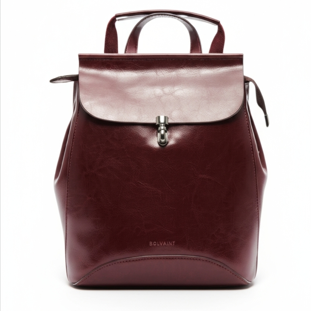 Bolvaint Paris The Edith Backpack/Hand Bag Red Burgundy NEW!!
